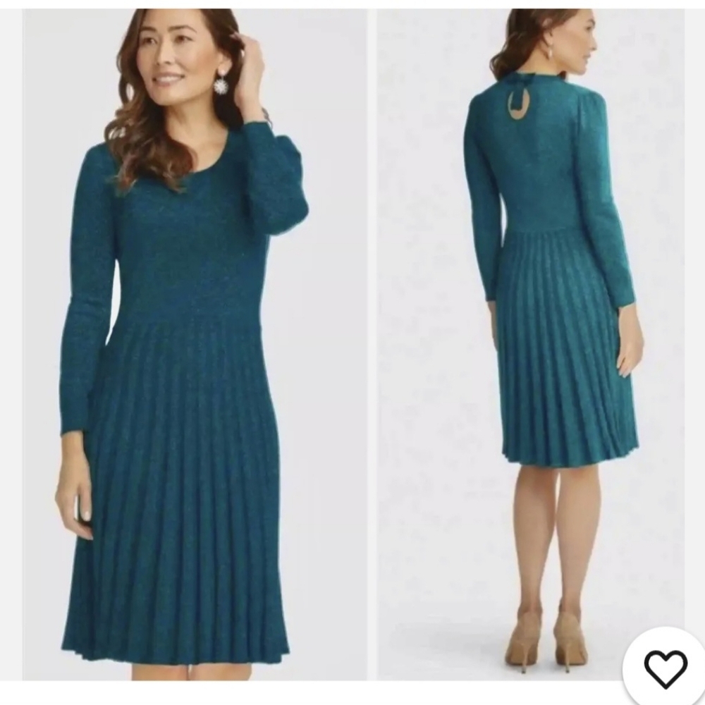 Draper James Green Pleated Dress